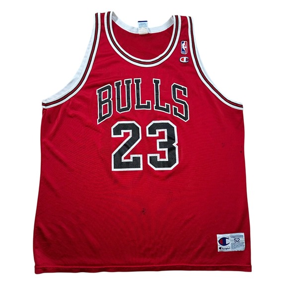 Vintage Michael Jordan Chicago Bulls Champion Jersey NBA Basketball Mens 52 - Picture 1 of 7
